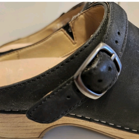Dansko "Berry" Blck Burnished Nubuck Leather Backless Clogs sz.8/38 Ret.$165 EUC - Picture 6 of 9